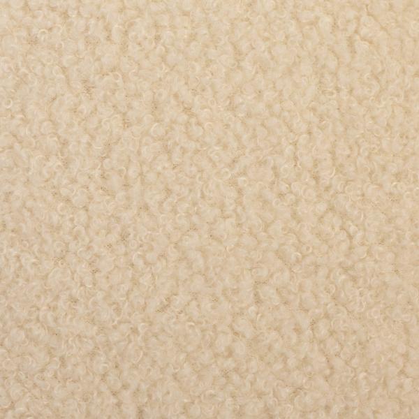 Teddy Plüsch Minky Bouclé in Naturweiß, Locken in Nahaufnahme